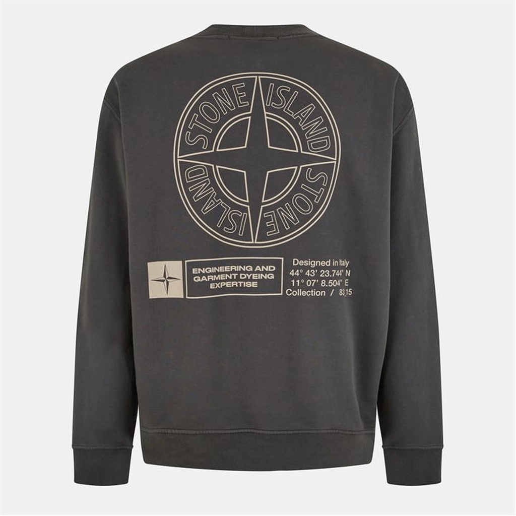 Stone Island Graphic Crew Neck Jumper - Grey